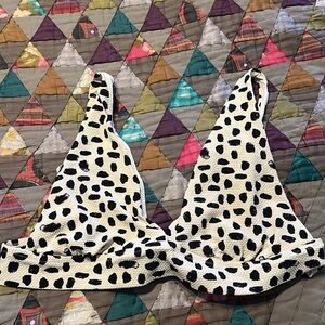 Aerie Black and White Polka Dot Bikini Top